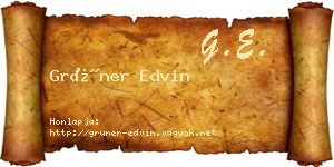 Grüner Edvin névjegykártya
